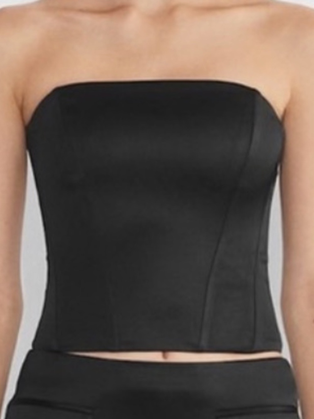 Aritzia  TEN Castle Silky Black Satin Structured Bustier